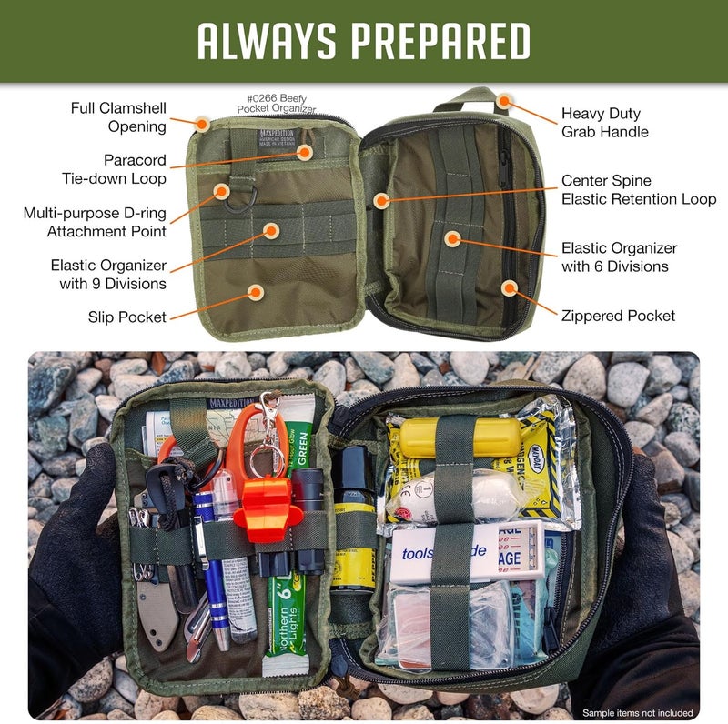 Maxpedition Beefy Pocket Organizer, Compact, MOLLE-Compatible, 1000D Nylon Tactical Pouch, Everyday Carry Tool and Gear Storage for Outdoor, Tactical, Survival, 0266 - Image 4
